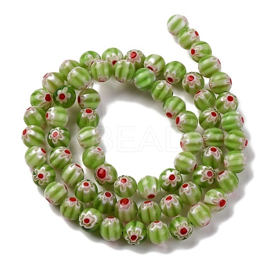 Handmade Millefiori Lampwork Beads Strands LAMP-G164-02D-1