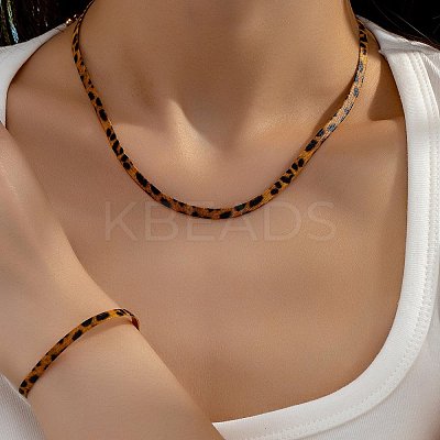 Alloy Leopard Print Snake Chain Necklaces & Bracelets Sets FS-WG421C3-01-1