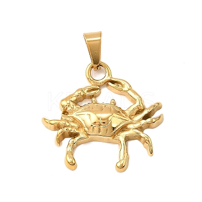 Crab 304 Stainless Steel Pendants STAS-M121-07G-1