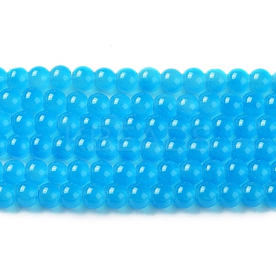 Baking Paint Imitation Jade Glass Round Bead Strands DGLA-Q021-4mm-13-1