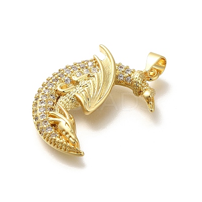 Rack Plating Brass with Cubic Zirconia Pendants KK-Z086-13G-02-1