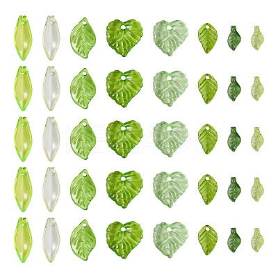 320Pcs 8 Style Transparent Acrylic Pendants TACR-TA0001-18-1