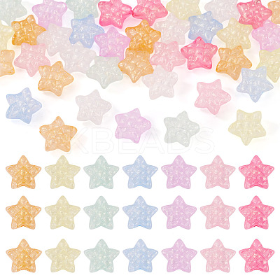 50Pcs Luminous Transparent Acrylic Beads LACR-TA0001-08-1