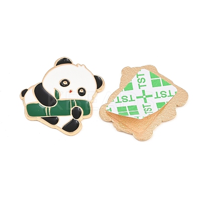 Panda with Bamboo Alloy Enamel Cabochons AL-CBA1A6F-06KCG-C-1