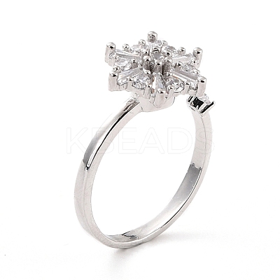 Snowflake Rotatable Open Ring for Women RJEW-M139-06P-1