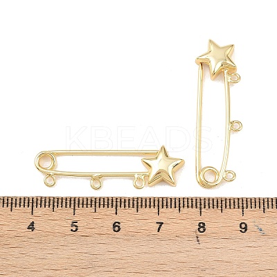 Star Brass Brooch Findings KK-Z132-01G-02-1