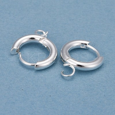 201 Stainless Steel Huggie Hoop Earring Findings STAS-P283-01A-S-1