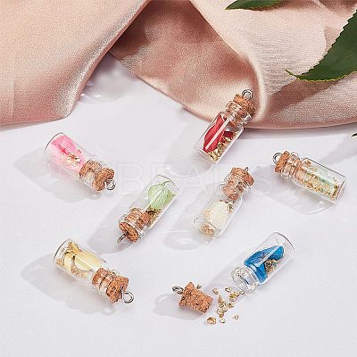 Glass Wishing Bottle Pendant Decorations GLAA-SC0001-12-1