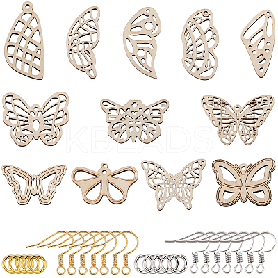 DIY Hollow Butterfly Dangle Earrings Making Kit DIY-SC0024-05-1