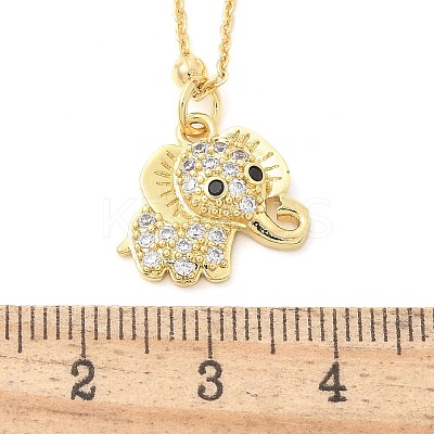 Brass Micro Pave Clear Cubic Zirconia Pendant Necklaces for Women LS-NJEW-M084-02G-04-1