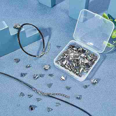 240Pcs 12 Style 304 Stainless Steel Folding Crimp Cord Ends STAS-SC0002-96-1