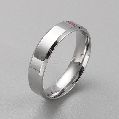 Stainless Steel Simple Plain Band Ring for Men Women RJEW-WH0015-04H-1
