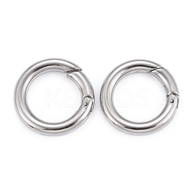 Tarnish Resistant 304 Stainless Steel Spring Gate Rings X-STAS-E055-23-1