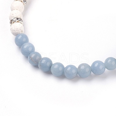Natural Angelite Stretch Bracelets BJEW-JB03739-05-1