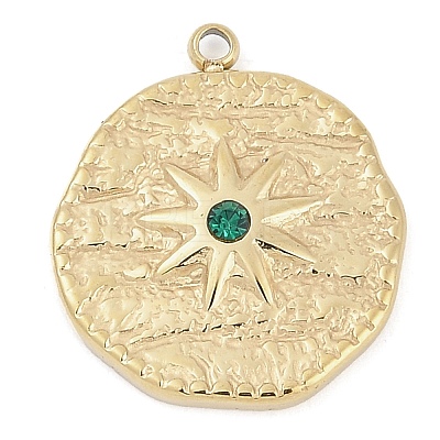 304 Stainless Steel Rhinestone Pendants STAS-L022-479G-03-1