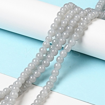 Imitation Jade Glass Beads Strands DGLA-S076-6mm-30-1