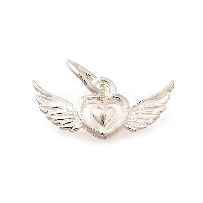 925 Sterling Silver Angel Wings Heart Charms STER-L066-04S-1