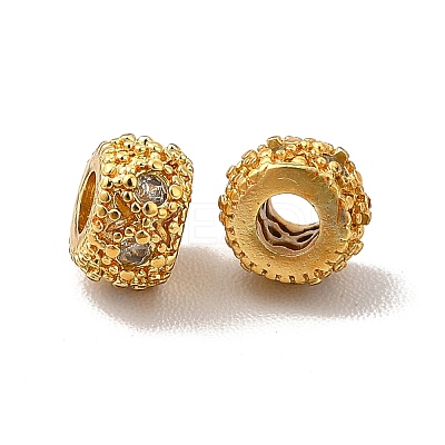 Rack Plating Brass Cubic Zirconia Beads KK-G457-03G-02-1