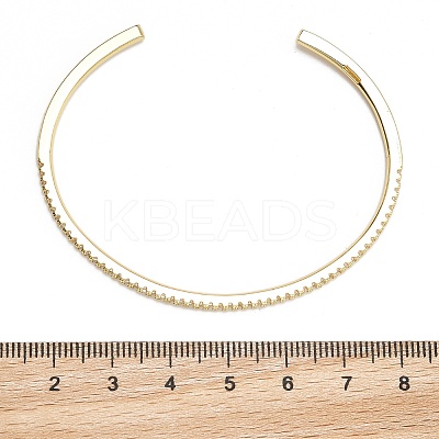Clear Cubic Zirconia Open Cuff Bangle BJEW-M231-07G-1