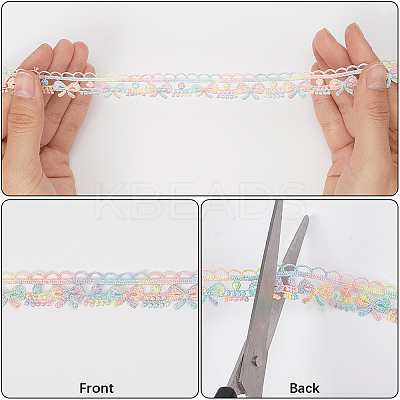 5 Yards Flower Polyester Lace Ribbon OCOR-GF0004-95C-1