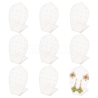 10Pcs L-Shaped Acrylic Slant Back Earring Display Stands EDIS-FG0001-64-1