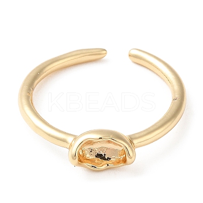 Zinc Alloy and 14K Gold Open Cuff Ring RJEW-Q169-01G-02-1
