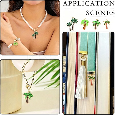 20Pcs 4 Styles Alloy Enamel Pendants ENAM-YW0009-39-1
