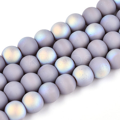 Frosted Opaque Glass Beads Strands LS-GLAA-T032-P8mm-MBB07-1