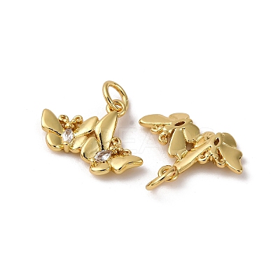 Brass Micro Pave Cubic Zirconia Pendants KK-P308-38G-1