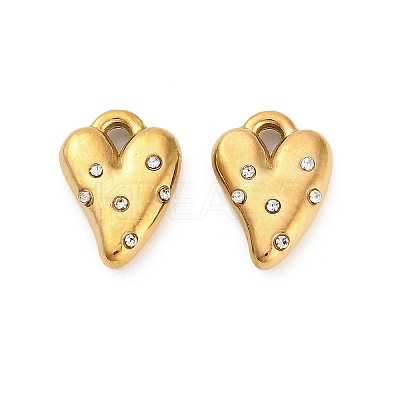 304 Stainless Steel Rhinestone Pendant X-STAS-U047-20G-1