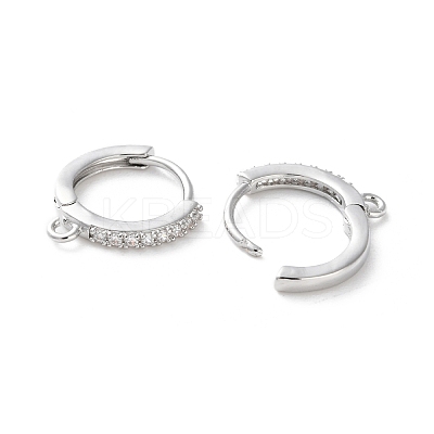 Rack Plating Brass Clear Cubic Zirconia Earring Findings KK-S405-04P-1