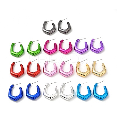 Polygon Acrylic Stud Earrings EJEW-P251-11-1