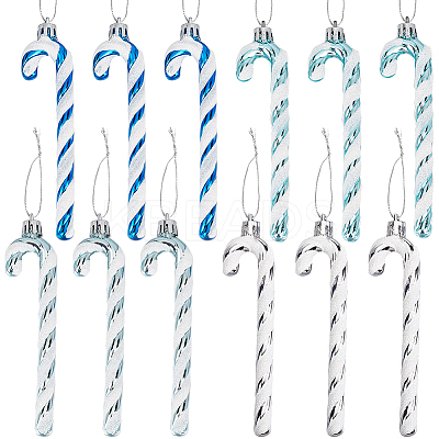 4 Sets 4 Styles Plastic Candy Cane Pendant Decorations FIND-SC0013-42A-1