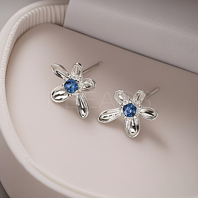 Zinc Alloy Rhinestone Stud Earrings for Women WGBF331-01-1