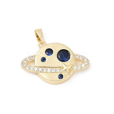 Brass Micro Pave Clear Cubic Zirconia Pendants KK-R213-19G-1
