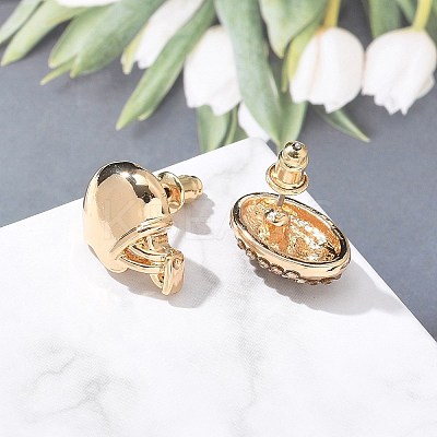 Brass Micro Pave Cubic Zirconia Stud Earrings EJEW-Z080-03G-04-1