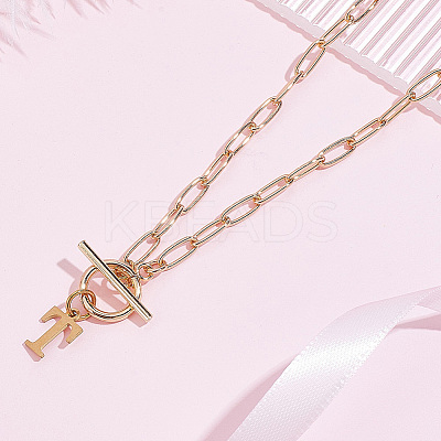 304 Stainless Steel Letter Pendant Necklaces NJEW-LP0001-52T-G-1
