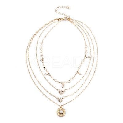 Alloy Rhinestone Tiered Necklaces NJEW-FS0001-03-1