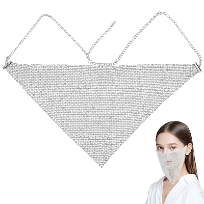 Triangle Alloy Headwear Masquerade Masks AJEW-WH20067-054S-1