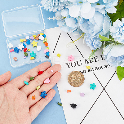 48Pcs 8 Style Spray Painted Alloy Beads FIND-PH0010-93-1