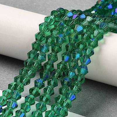Transparent Electroplate Glass Beads Strands GLAA-F029-2mm-D10-1