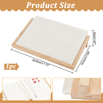 Wooden Slant Back Necklace Organizer Display Trays NDIS-WH0006-17-1