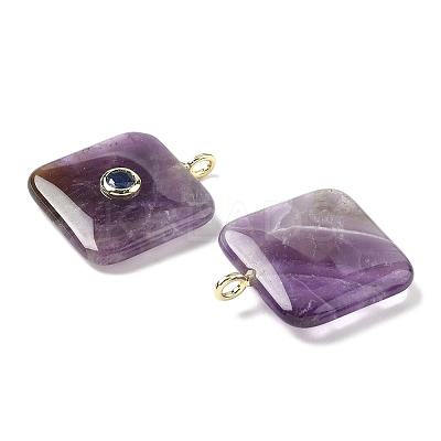 Natural Amethyst Pendants G-H318-02G-07-1