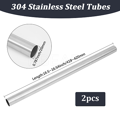 2Pcs 304 Stainless Steel Tubes STAS-BBC0006-89-1