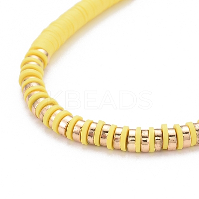 Handmade Polymer Clay Heishi Beads Beaded Necklaces NJEW-JN02901-02-1