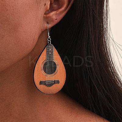 Wood Dangle Earrings for Women WG26A13-07-1