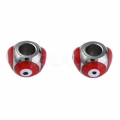 201 Stainless Steel Enamel Beads STAS-N087-59-01P-1
