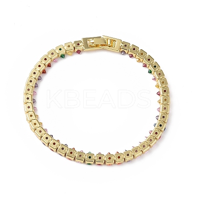Cubic Zirconia Tennis Bracelet BJEW-L652-24G-01-1