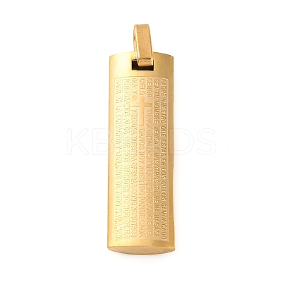 Column 304 Stainless Steel Lord's Prayer Cross Pendants STAS-L169-079G-1-1