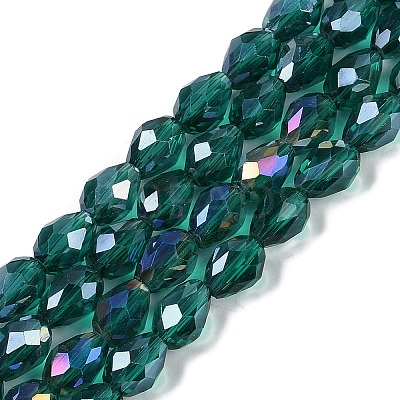 Transparent Electroplate Glass Beads Strands EGLA-N013-T4mm-B24-1
